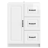 Credenza Bianco Lucido 66 x 34,5 x 87 cm Legno ingegnerizzato