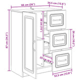 Credenza Bianco Lucido 66 x 34,5 x 87 cm Legno ingegnerizzato