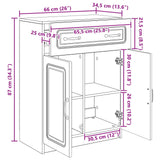Credenza Grigio Sonoma 66 x 34,5 x 87 cm Legno ingegnerizzato