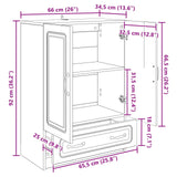 Credenza con cassetto Rovere Artigianale 66 x 34,5 x 92 cm