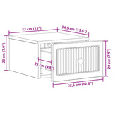 Mobiletto da notte a muro con cassetto Bianco 33 x 34,5 x 20 cm