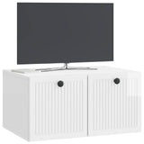 Mobile Porta TV da Muro Bianco Lucido 59,5 x 41 x 30 cm