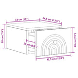 Mobiletto da notte a muro con cassetto Bianco 33 x 34,5 x 20 cm