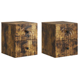Mobiletto da notte a muro 2 pcs Rovere Fumo 33 x 34,5 x 40 cm