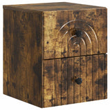 Mobiletto da notte a muro 2 pcs Rovere Fumo 33 x 34,5 x 40 cm
