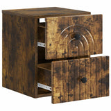 Mobiletto da notte a muro 2 pcs Rovere Fumo 33 x 34,5 x 40 cm