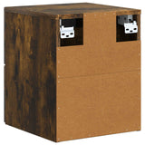 Mobiletto da notte a muro 2 pcs Rovere Fumo 33 x 34,5 x 40 cm