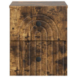 Mobiletto da notte a muro 2 pcs Rovere Fumo 33 x 34,5 x 40 cm