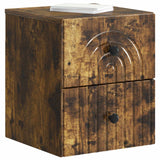 Mobiletto da notte a muro 2 pcs Rovere Fumo 33 x 34,5 x 40 cm