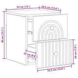 Mobiletto da notte a muro 2 pcs Rovere Fumo 33 x 34,5 x 40 cm