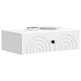 Tavolino da Parete Laterale Bianco 59 x 34,5 x 17 cm