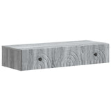 Tavolino da Parete Laterale Grigio Sonoma 87,5 x 34,5 x 17 cm