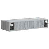 Tavolino da Parete Laterale Grigio Sonoma 87,5 x 34,5 x 17 cm