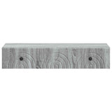 Tavolino da Parete Laterale Grigio Sonoma 87,5 x 34,5 x 17 cm