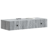 Tavolino da Parete Laterale Grigio Sonoma 87,5 x 34,5 x 17 cm