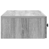 Tavolino da Parete Laterale Grigio Sonoma 87,5 x 34,5 x 17 cm