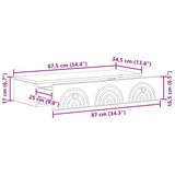 Tavolino da Parete Laterale Legno antico 87,5 x 34,5 x 17 cm