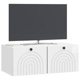 Mobile Porta TV da Muro Bianco Lucido 78,5 x 41 x 30 cm