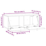 Mobile Porta TV da Muro Bianco 78,5 x 31 x 30 cm