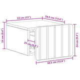 Mobiletto da notte a muro con cassetto Bianco 33 x 34,5 x 24 cm