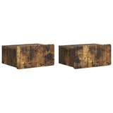 Mobiletto da notte a muro 2 pcs Rovere Fumo 49 x 34,5 x 24 cm