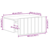 Mobiletto da notte a muro 2 pcs Rovere Fumo 49 x 34,5 x 24 cm