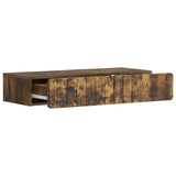 Tavolino da Parete Laterale Rovere Fumo 87,5 x 34,5 x 17 cm
