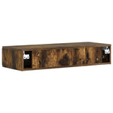 Tavolino da Parete Laterale Rovere Fumo 87,5 x 34,5 x 17 cm