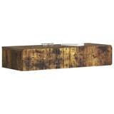 Tavolino da Parete Laterale Rovere Fumo 87,5 x 34,5 x 17 cm