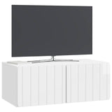 Mobile Porta TV da Muro Bianco Lucido 78,5 x 41 x 30 cm