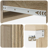 Tavolino da Parete Laterale Rovere Sonoma 59 x 34,5 x 17 cm