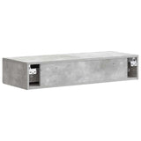 Tavolino da Parete Laterale Grigio Cemento 87,5 x 34,5 x 17 cm