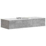 Tavolino da Parete Laterale Grigio Cemento 87,5 x 34,5 x 17 cm