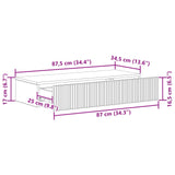 Tavolino da Parete Laterale Grigio Cemento 87,5 x 34,5 x 17 cm