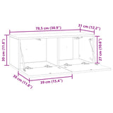 Mobile Porta TV da Muro Bianco 78,5 x 31 x 30 cm