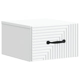 Mobiletto da notte a muro con cassetto Bianco 34,5 x 33 x 20 cm