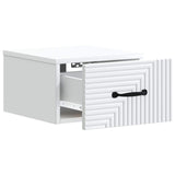 Mobiletto da notte a muro con cassetto Bianco 34,5 x 33 x 20 cm