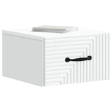 Mobiletto da notte a muro con cassetto Bianco 34,5 x 33 x 20 cm