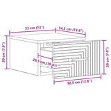 Mobiletto da notte a muro con cassetto Bianco 34,5 x 33 x 20 cm