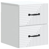 Mobiletto da notte a muro con cassetto Bianco 34,5 x 33 x 40 cm