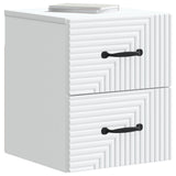 Mobiletto da notte a muro con cassetto Bianco 34,5 x 33 x 40 cm