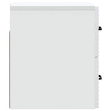 Mobiletto da notte a muro con cassetto Bianco 34,5 x 33 x 40 cm