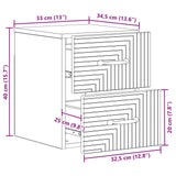 Mobiletto da notte a muro con cassetto Bianco 34,5 x 33 x 40 cm