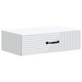 Tavolino da Parete Laterale Bianco 59 x 34,5 x 17 cm