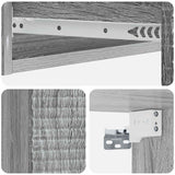 Tavolino da Parete Laterale Grigio Sonoma 87,5 x 34,5 x 17 cm