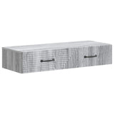 Tavolino da Parete Laterale Grigio Sonoma 87,5 x 34,5 x 17 cm