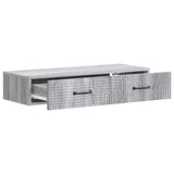 Tavolino da Parete Laterale Grigio Sonoma 87,5 x 34,5 x 17 cm