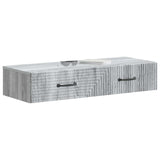 Tavolino da Parete Laterale Grigio Sonoma 87,5 x 34,5 x 17 cm