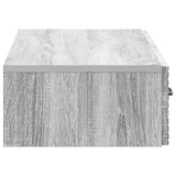 Tavolino da Parete Laterale Grigio Sonoma 87,5 x 34,5 x 17 cm