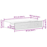 Tavolino da Parete Laterale Grigio Sonoma 87,5 x 34,5 x 17 cm